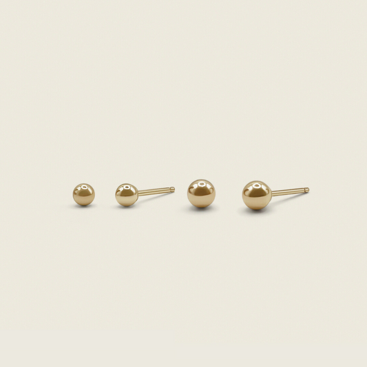 Classic 14K Gold Filled Ball Earring Bundle – timeless, versatile earrings that add understated elegance to any style.