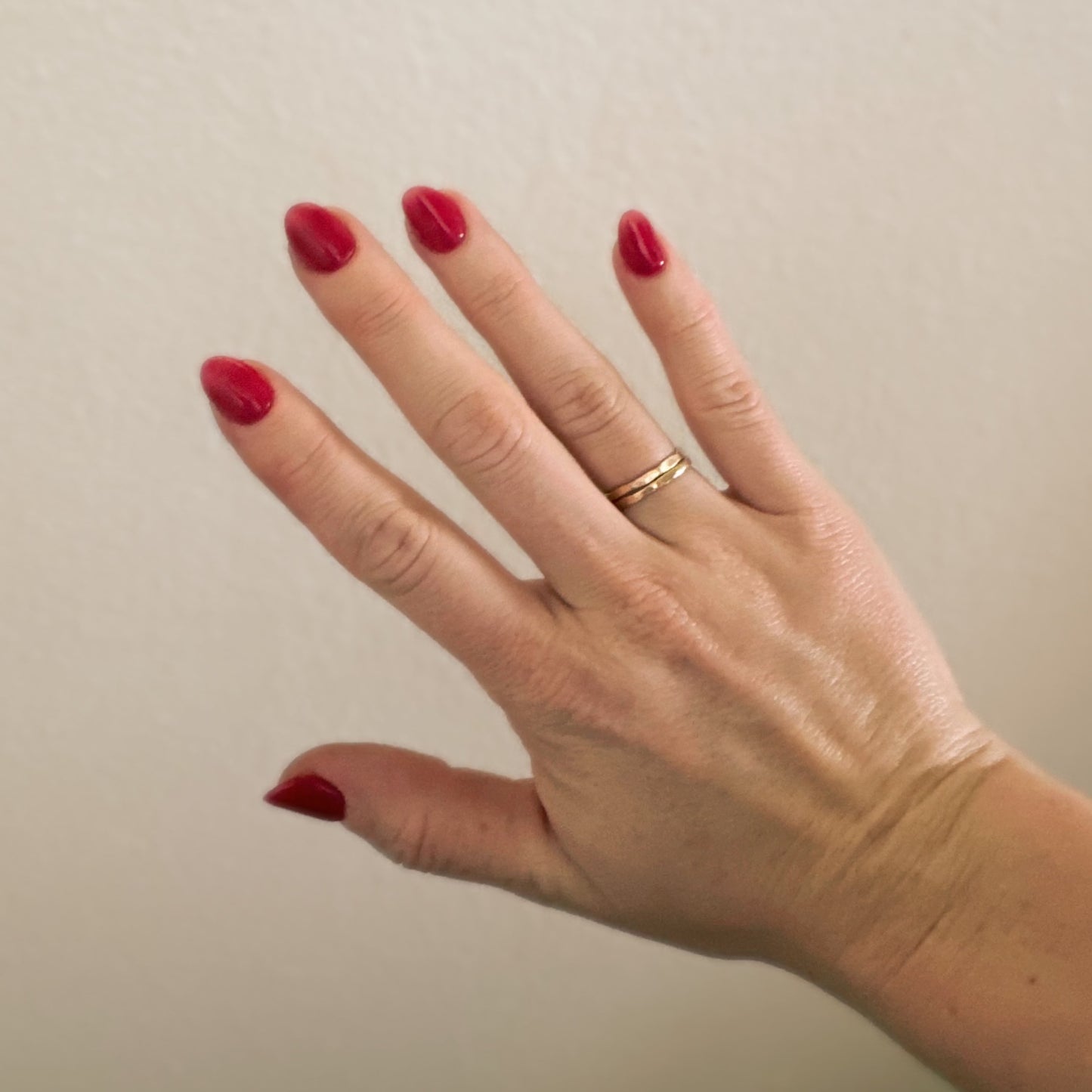 Hammered Ring Stack – 14K Gold Filled: A set of handcrafted, artisan-designed rings with a modern hammered finish, perfect for gold jewelry lovers seeking a unique, statement-making accessory.
