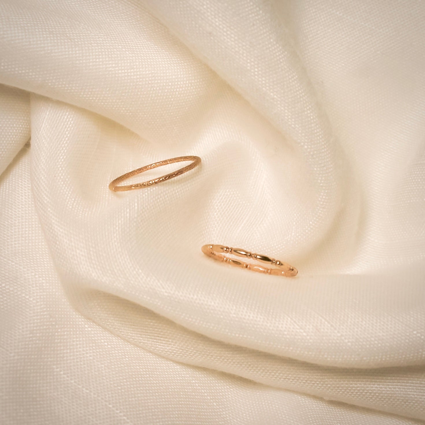 The Evelyn gold filled ring and the luna stacking ring