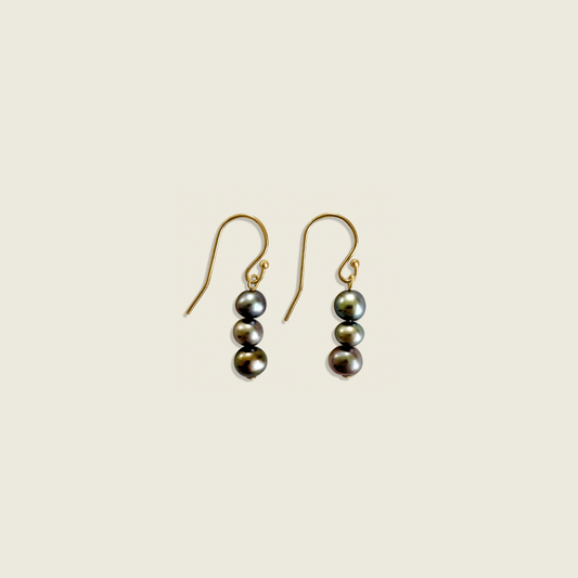 Noir Pearl Drop Earrings