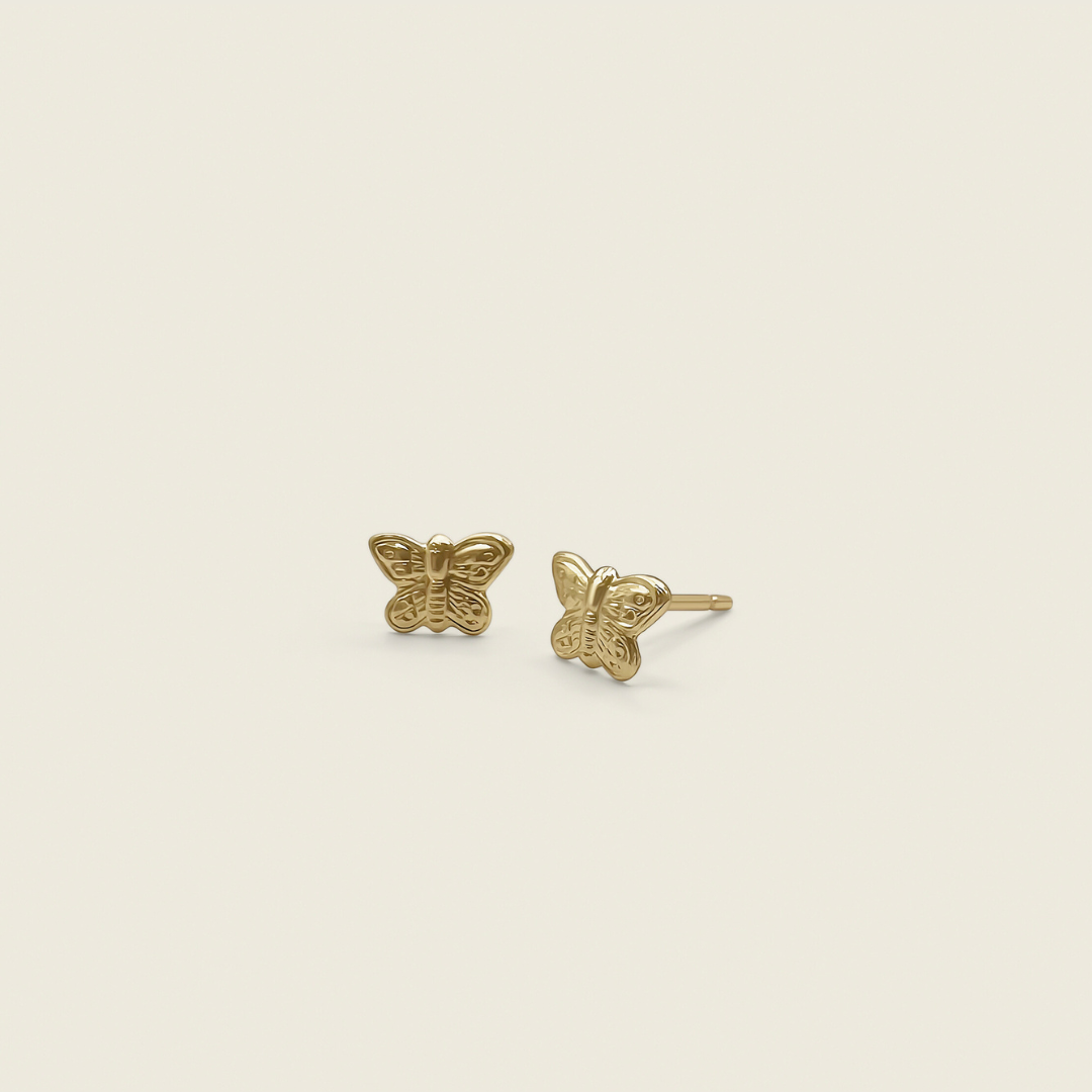 14K Gold Filled Butterfly Stud Earrings