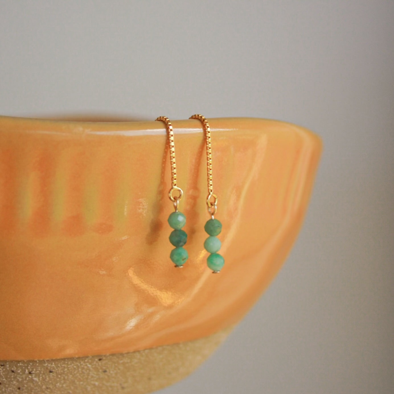 Emerald Threat Earrings in 14k Gold Filled