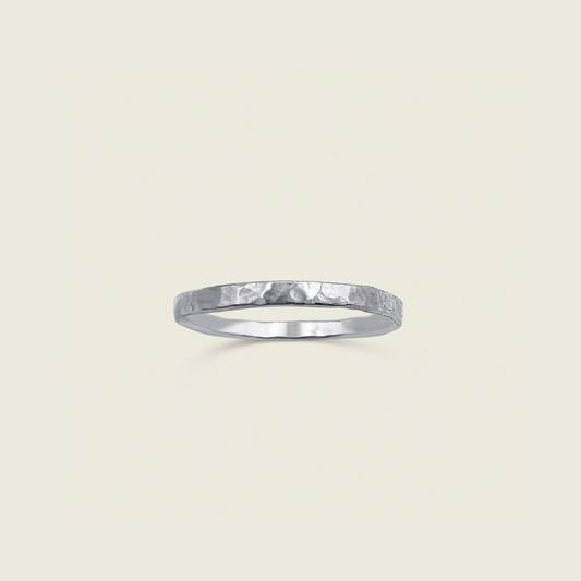 Hammered Ring – Sterling Silver: Handcrafted, artisan-designed ring with a modern hammered finish, perfect for silver enthusiasts and collectors seeking unique, high-quality jewelry.