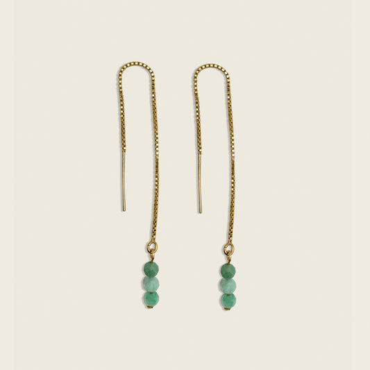 Emerald Thread Earrings