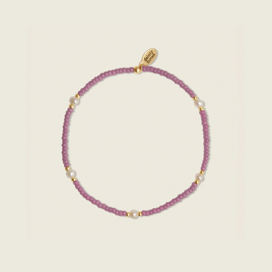 Mystic Tides Bracelets crafted with light purple, 14k gold filled beads and freshwater pearls