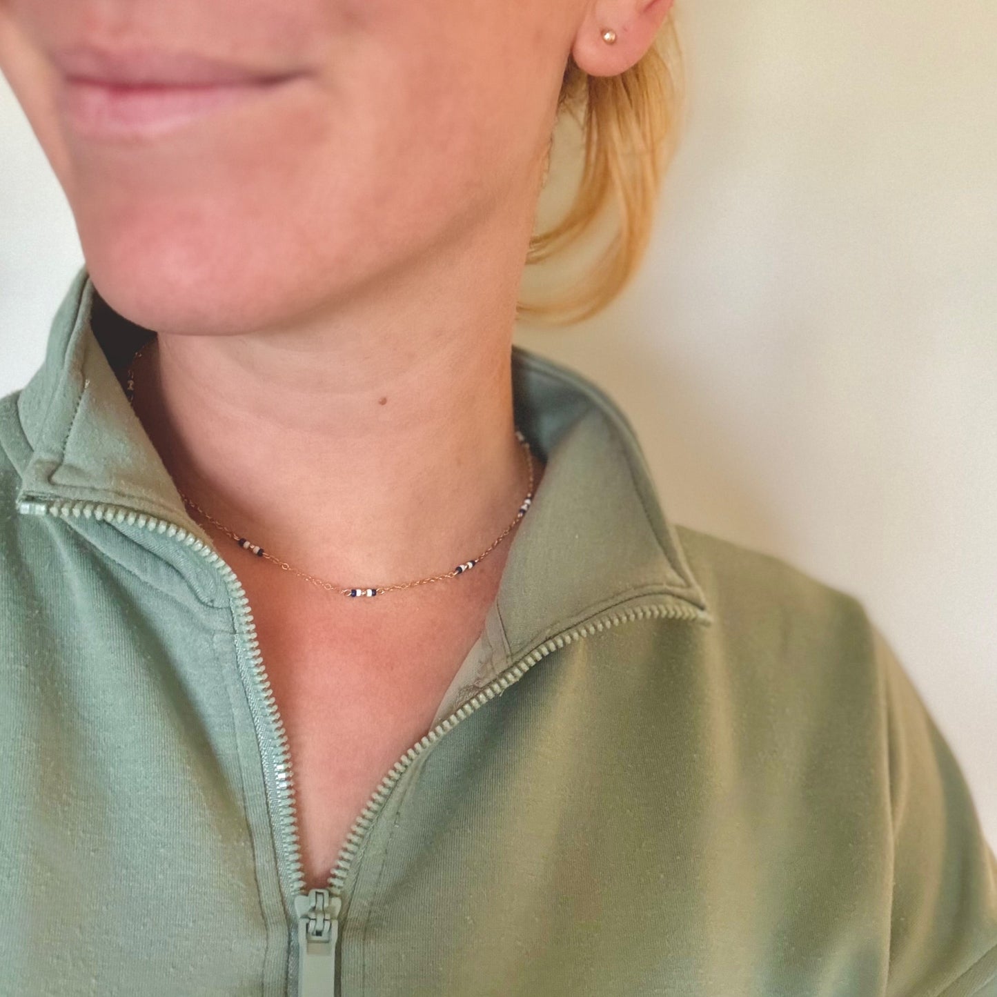 Navy Layering Necklace – a meaningful accessory designed for military spouses and families to honor the Navy. Perfect for showing support during deployments and celebrating resilience with a stylish, patriotic touch.