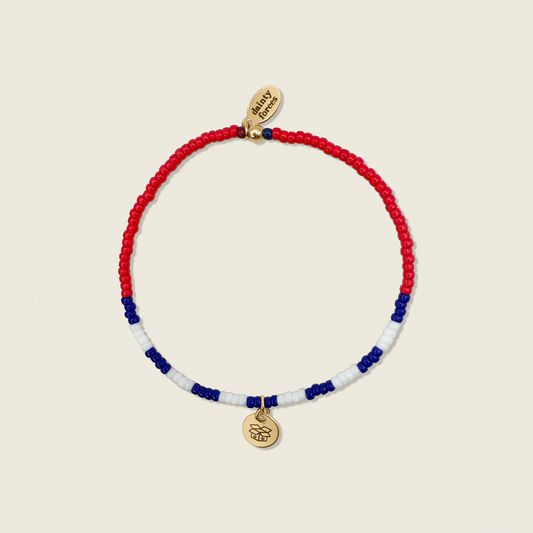 Operation Turbo x Dainty Forces collaboration bracelet—handcrafted, elegant jewelry supporting US military deployed worldwide.