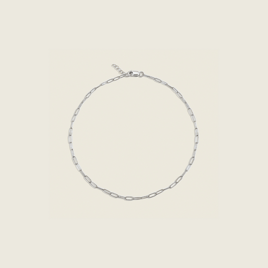 Paperclip Anklet – a dainty, stylish accessory featuring a trendy paperclip chain design. Perfect for adding a modern, minimalist touch to your everyday look.