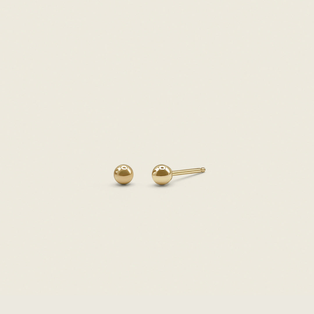 Petite Classic Ball Earrings – dainty, minimal stud earrings perfect for everyday wear. These versatile ball earrings add a touch of effortless elegance to any look.