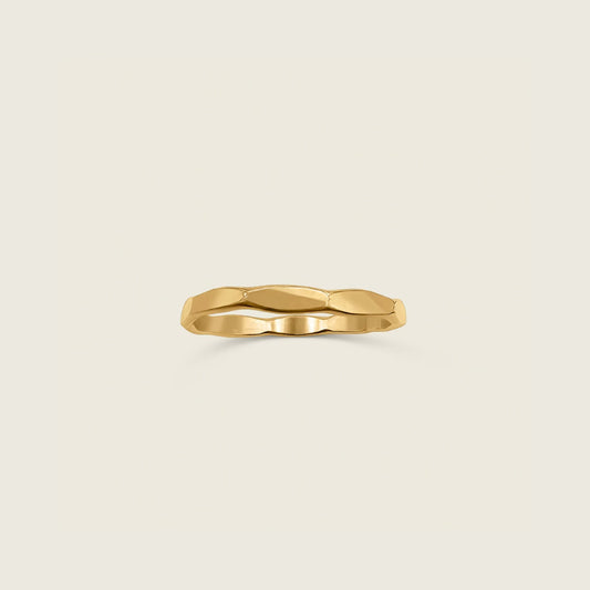 Scalloped Stacking Ring in 14K Gold Filled – a delicate, handcrafted ring with a unique scalloped design, perfect for stacking or wearing alone. Shop versatile, high-quality gold jewelry today!