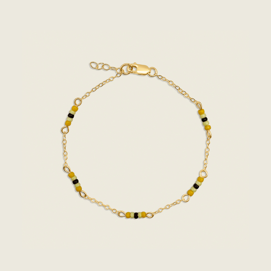 Sunny Days Bracelet in 14K Gold Filled – a meaningful accessory created for Kind Like Kat Day, symbolizing positivity and kindness. Shop this beautiful bracelet to show your support and spread light wherever you go