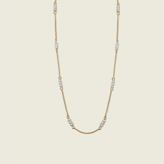 The Madelyn Necklace – a timeless accessory featuring freshwater pearls and 14K gold-filled accents. Perfect for adding a touch of elegance and sophistication to any look. Shop now for high-quality, handcrafted jewelry!
