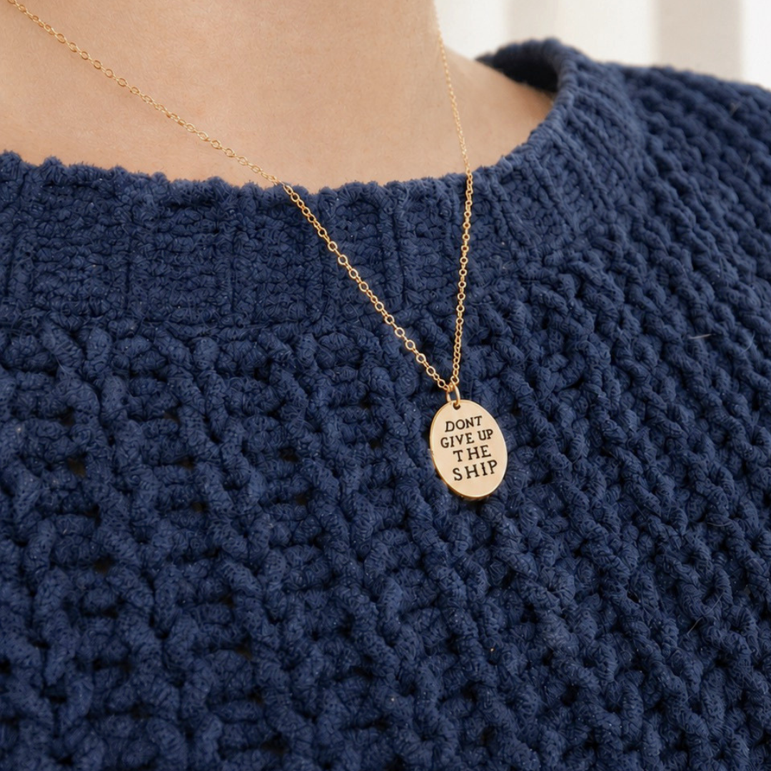 dont give up the ship necklace - main photo